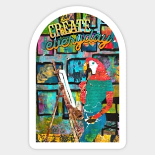 Create Everyday Macaw Artist Painting Sticker